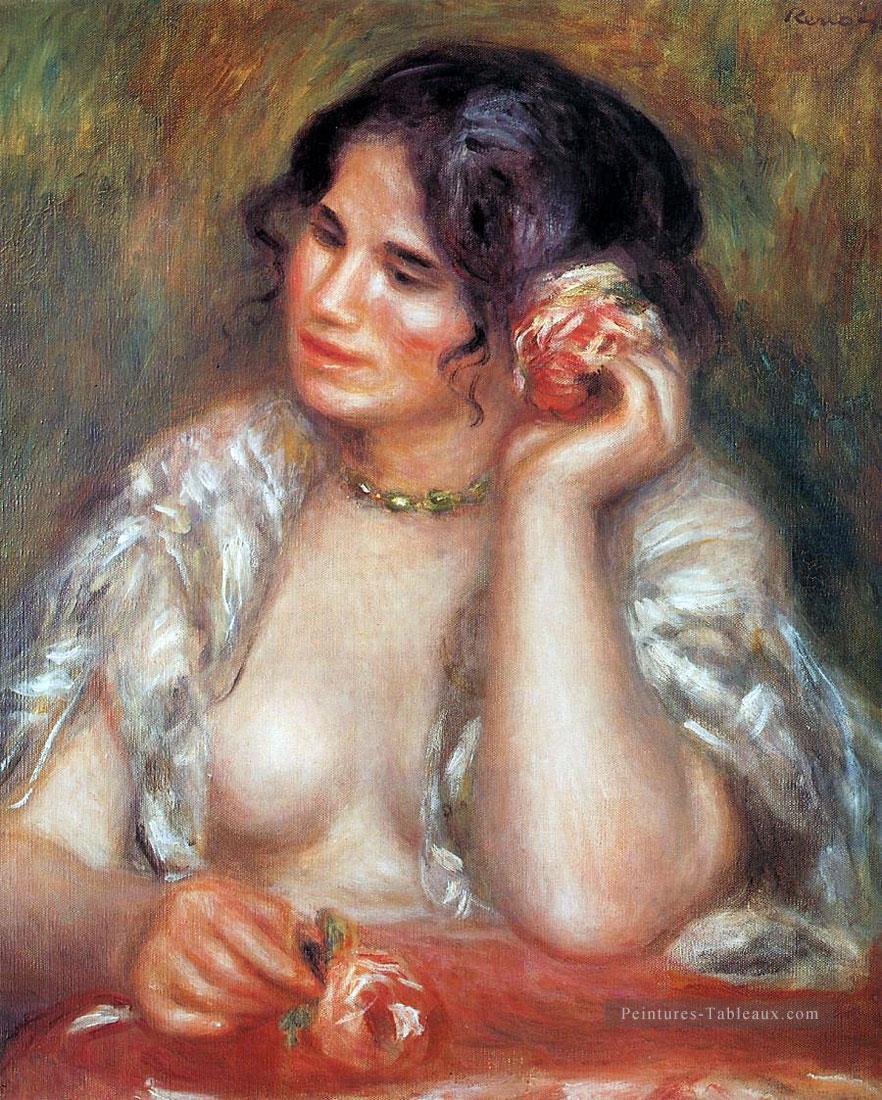 gabrielle avec une rose Pierre Auguste Renoir Peintures à l'huile